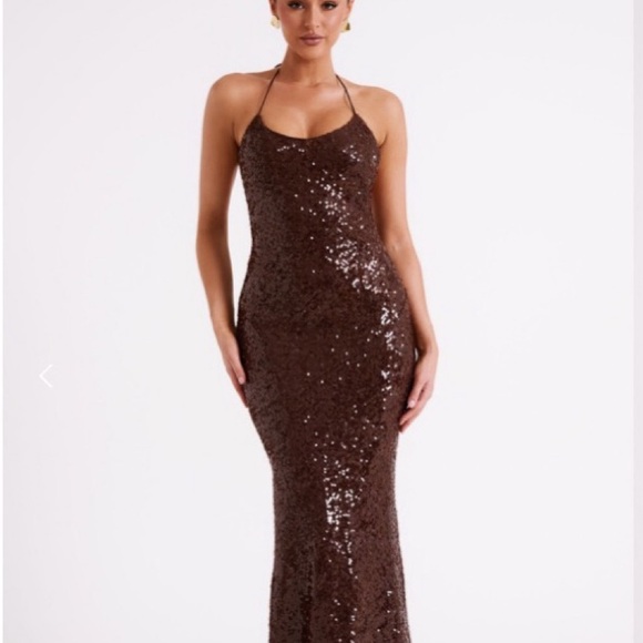 Meshki Dresses & Skirts - Meshki Brown Sequin Gown